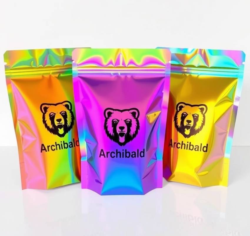 holographic weed bags child proof